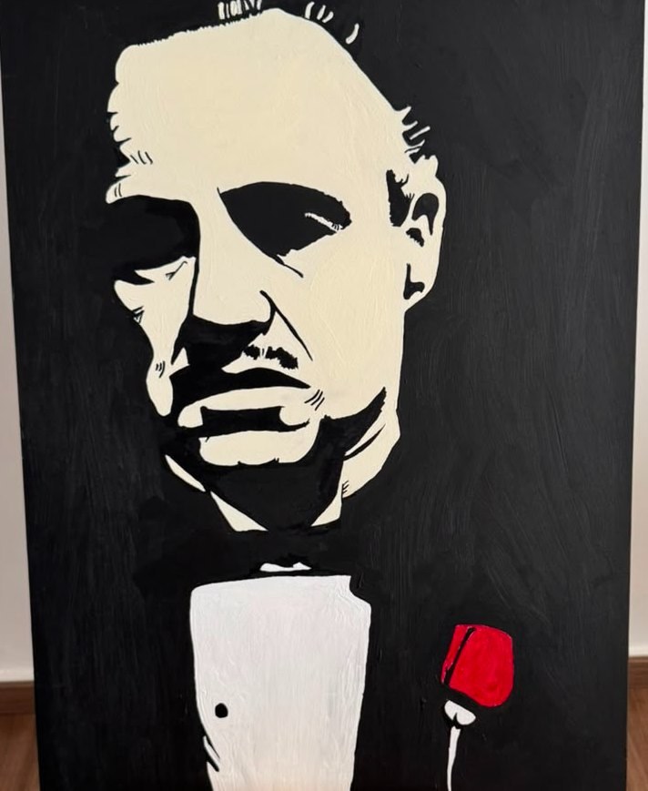 Le Parrain — Don Vito Corleone, acrylique sur toile.
